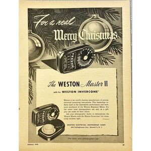 Weston Electrical Instrument Corp. Exposure Meter *For a Merry Christmas Ad 1949